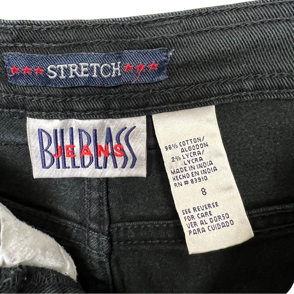 Vintage Bill Blass Black 90s High Rise Mom Jeans Size 8 - Picture 3 of 3
